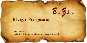 Blaga Zsigmond névjegykártya