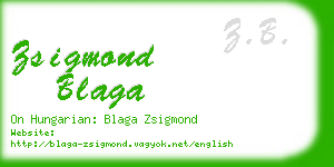 zsigmond blaga business card